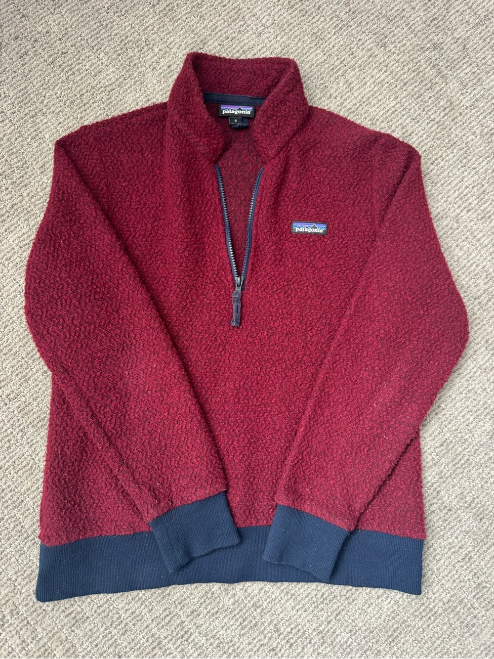 Patagonia Women's Woolyester Fleece Pullover Jacket Oxide Red Size Medium